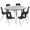Flash Furniture 47.5 W, 48 L, 30.25 H, Chrome, Laminate, Particleboard, Plastic, Steel XU-GRP-16CH-A48-HCIRC-GY-T-A-GG - alternate 7